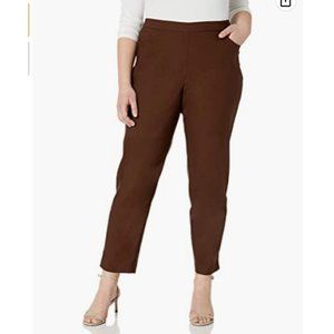 Alfred Dunner Women's Brown Classics Allure Pull On Slim Leg Pants Size 16 NWT